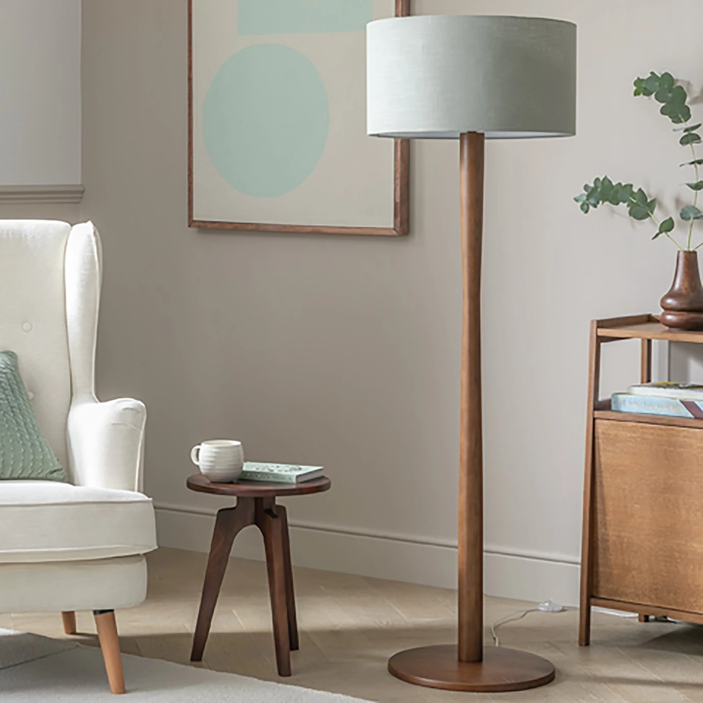 Habitat Pole Floor Lamp Base - Walnut 1 Habitat Pole Floor Lamp Base - Walnut