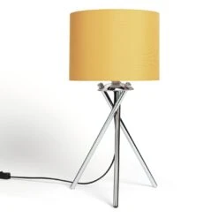 Habitat Tripod Table Lamp - Mustard And Chrome 6 Habitat Tripod Table Lamp - Mustard And Chrome -Habitat Store 8980531 R Z003A