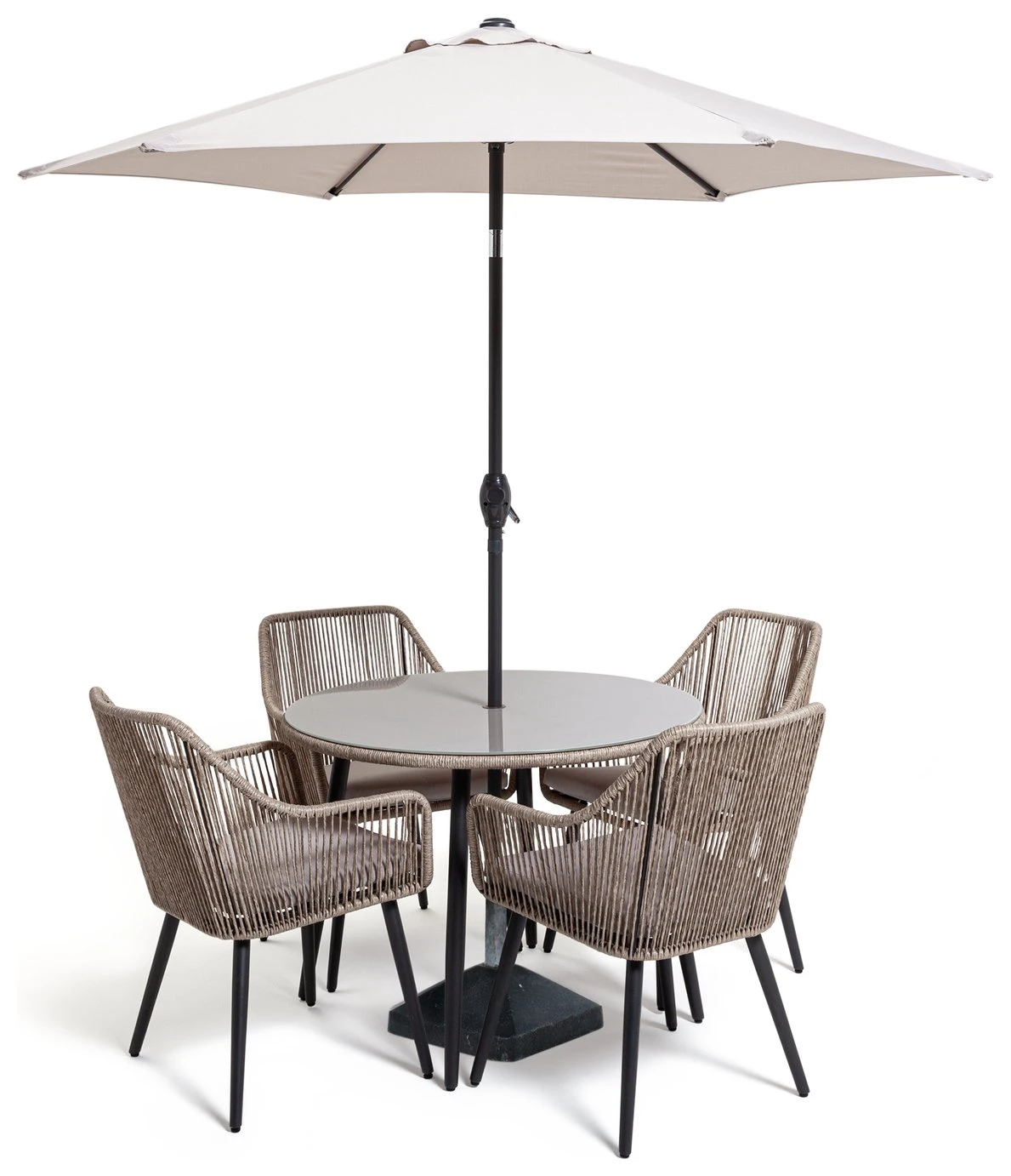 Habitat Malta 4 Seater Rattan Effect Patio Set - Natural 5 Habitat Malta 4 Seater Rattan Effect Patio Set - Natural - Image 5