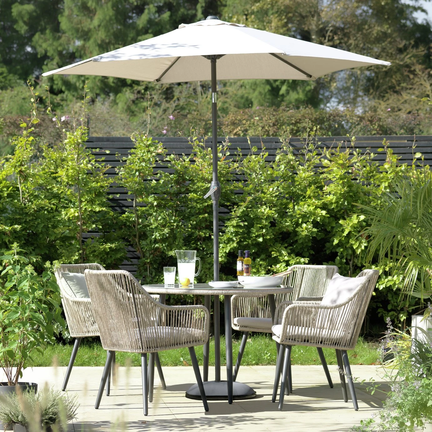Habitat Malta 4 Seater Rattan Effect Patio Set - Natural 2 Habitat Malta 4 Seater Rattan Effect Patio Set - Natural - Image 2