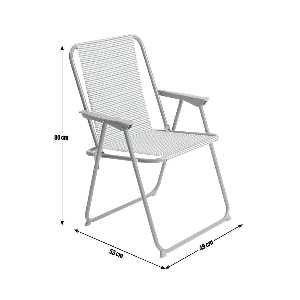 Habitat Folding Metal Garden Chair - Grey 4 Habitat Folding Metal Garden Chair - Grey - Image 4