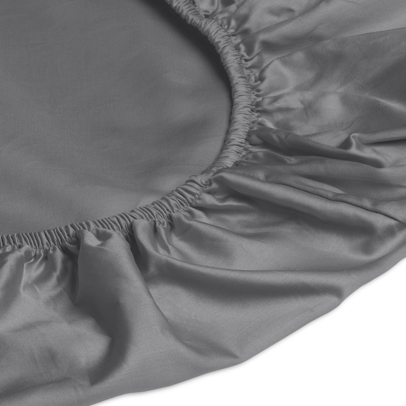 Habitat Egyptian Cotton 400TC Slate Grey Fitted Sheet-Double 2 Habitat Egyptian Cotton 400TC Slate Grey Fitted Sheet-Double - Image 2