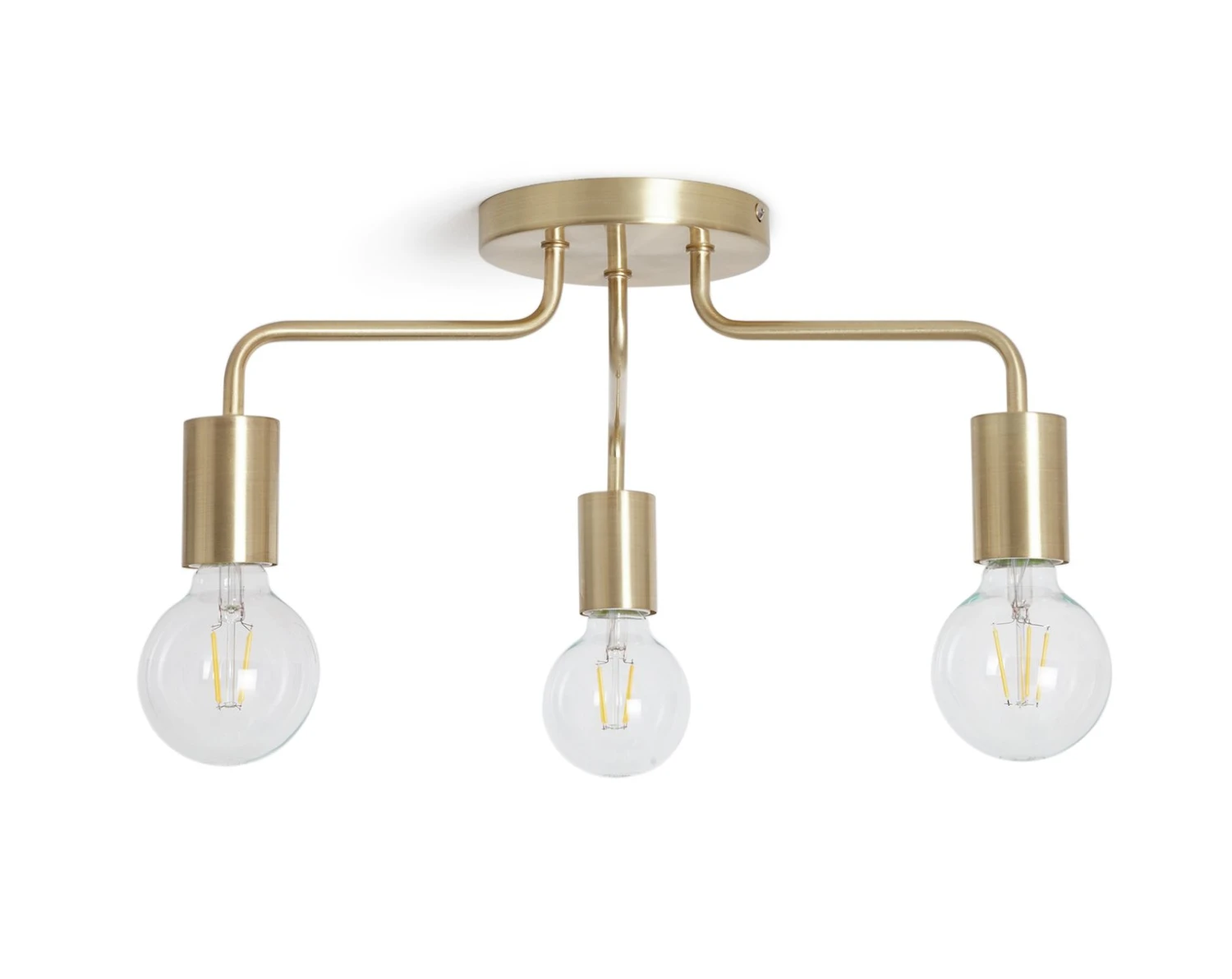 Habitat Rayner Steel 3 Light LED Flush Ceiling Light - Brass 2 Habitat Rayner Steel 3 Light LED Flush Ceiling Light - Brass - Image 2