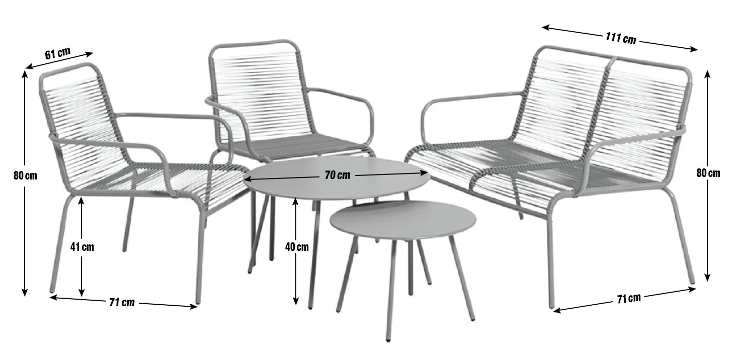 Habitat Ipanema 4 Seater Metal Garden Sofa Set - Grey 3 Habitat Ipanema 4 Seater Metal Garden Sofa Set - Grey - Image 3