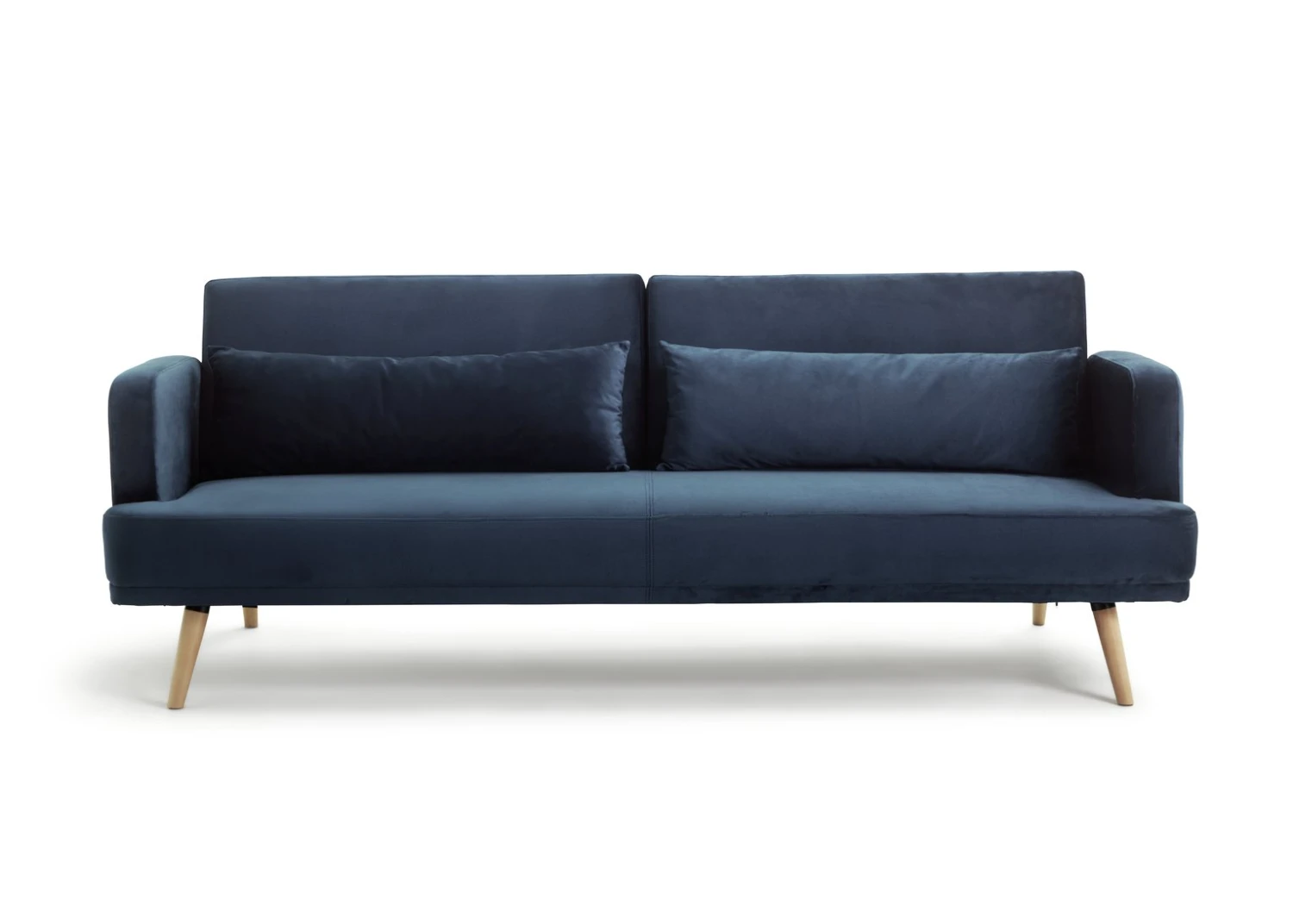 Habitat Andy 3 Seater Velvet Clic Clac Sofa Bed - Blue 6 Habitat Andy 3 Seater Velvet Clic Clac Sofa Bed - Blue - Image 6