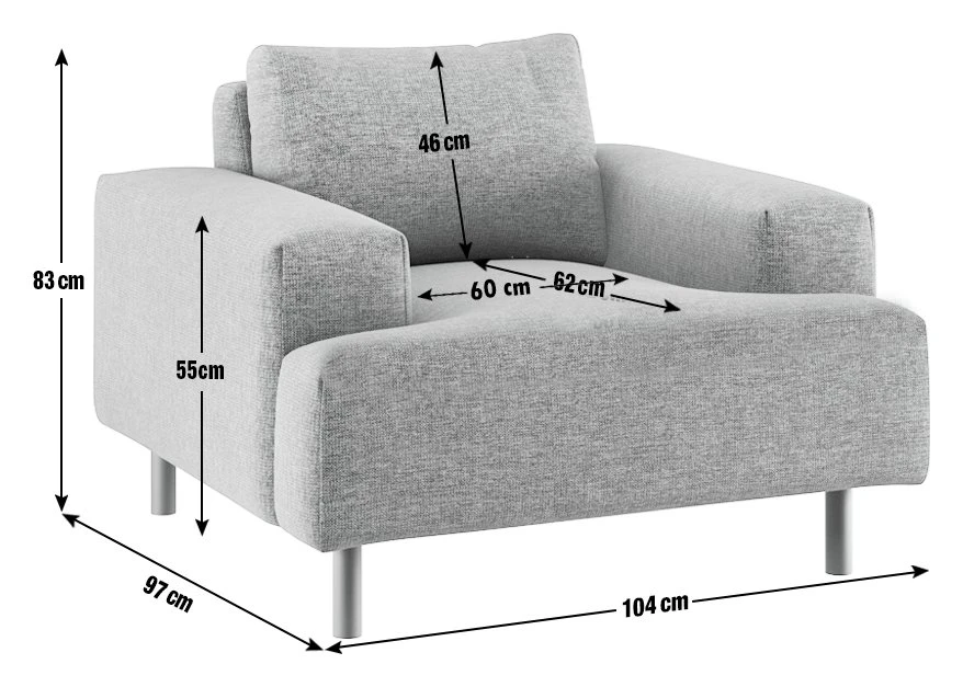 Habitat Julien Fabric Armchair - Charcoal 6 Habitat Julien Fabric Armchair - Charcoal - Image 6