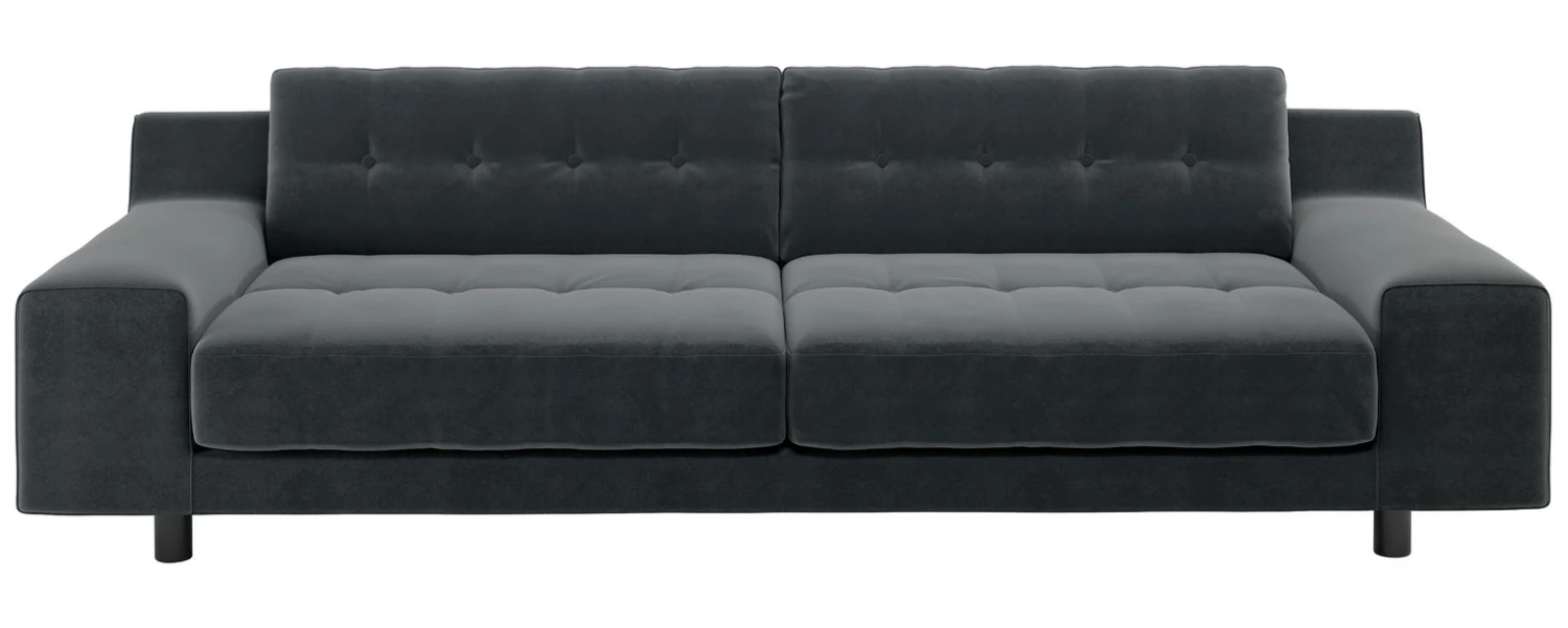 Habitat Hendricks Velvet 4 Seater Sofa - Dark Grey 1 Habitat Hendricks Velvet 4 Seater Sofa - Dark Grey