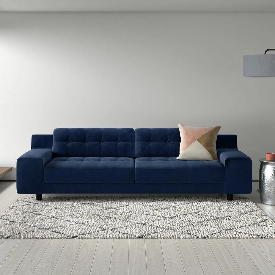 Habitat Hendricks Velvet 4 Seater Sofa - Dark Grey 2 Habitat Hendricks Velvet 4 Seater Sofa - Dark Grey - Image 2