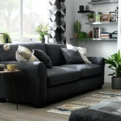 Habitat Lisbon Fabric 4 Seater Sofa - Charcoal -Habitat Store 9178555 R Z001C
