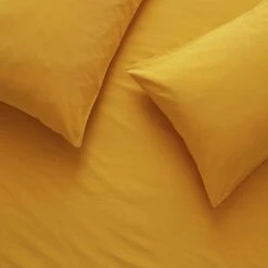 Habitat Stonewashed Cotton Plain Mustard Bedding Set -Double 9 Habitat Stonewashed Cotton Plain Mustard Bedding Set -Double -Habitat Store 9189252 R Z002A