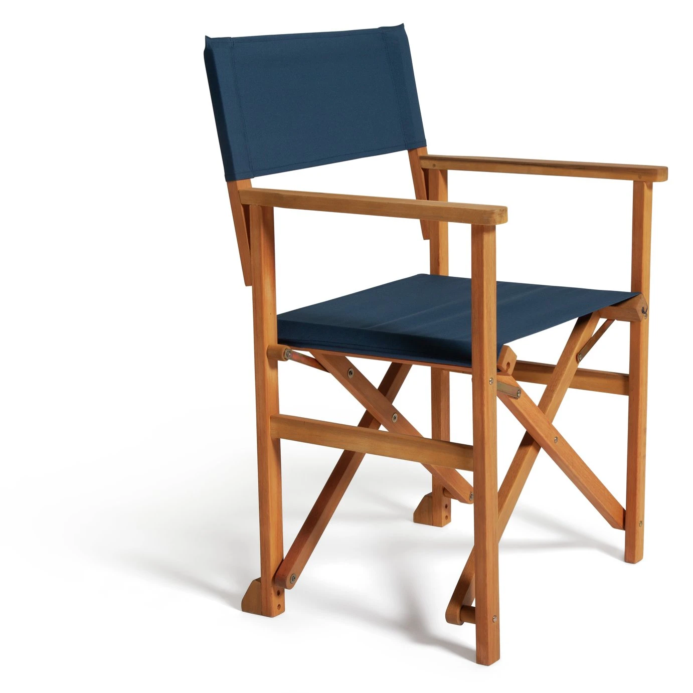 Habitat Folding Wooden Director Chair - Blue 4 Habitat Folding Wooden Director Chair - Blue - Image 4