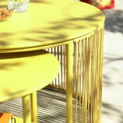 Habitat Ipanema Metal Garden Coffee Table - Yellow 13 Habitat Ipanema Metal Garden Coffee Table - Yellow -Habitat Store 9197495 R Z003C