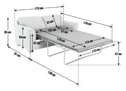 Habitat Lisbon Small Double Fabric Sofa Bed - Charcoal -Habitat Store 9198786 R E001