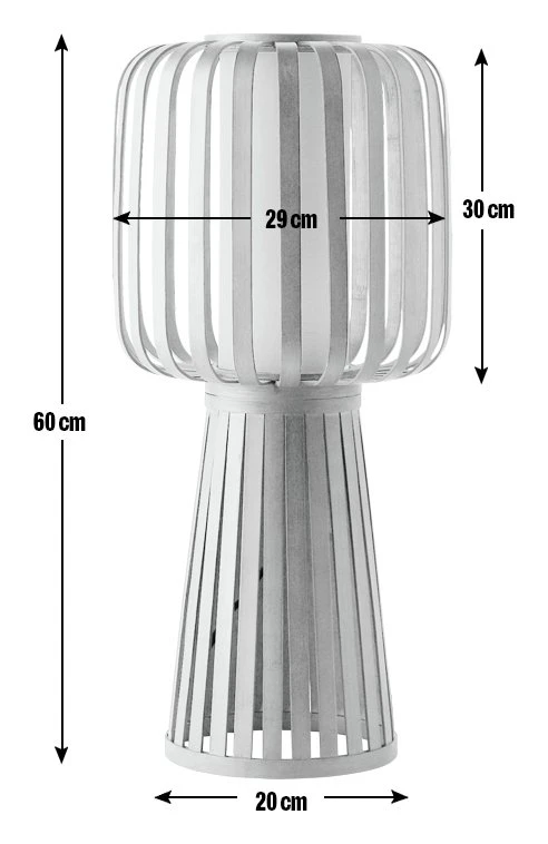 Habitat Achille Bamboo Table Lamp - Natural & White 3 Habitat Achille Bamboo Table Lamp - Natural & White - Image 3