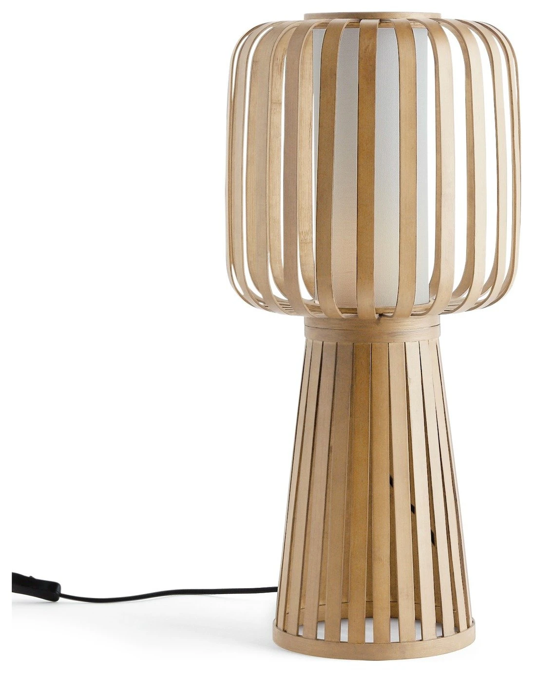 Habitat Achille Bamboo Table Lamp - Natural & White 2 Habitat Achille Bamboo Table Lamp - Natural & White - Image 2
