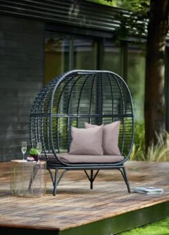 Habitat Kora 2 Seater Egg Bench - Black
