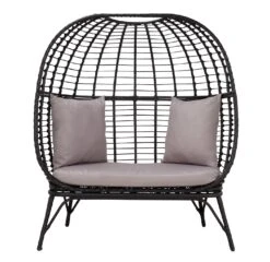 Habitat Kora 2 Seater Egg Bench - Black 9 Habitat Kora 2 Seater Egg Bench - Black -Habitat Store 9210822 R Z002A