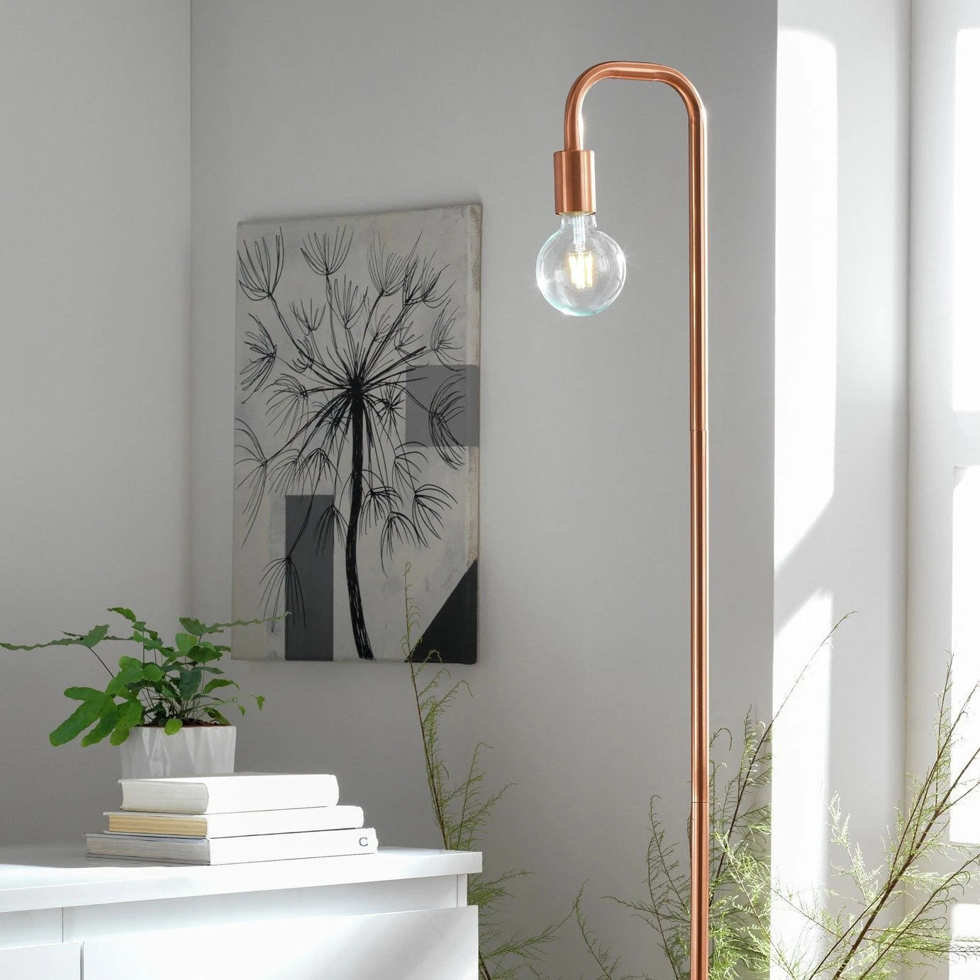 Habitat Rayner Floor Lamp - Rose Gold 1 Habitat Rayner Floor Lamp - Rose Gold