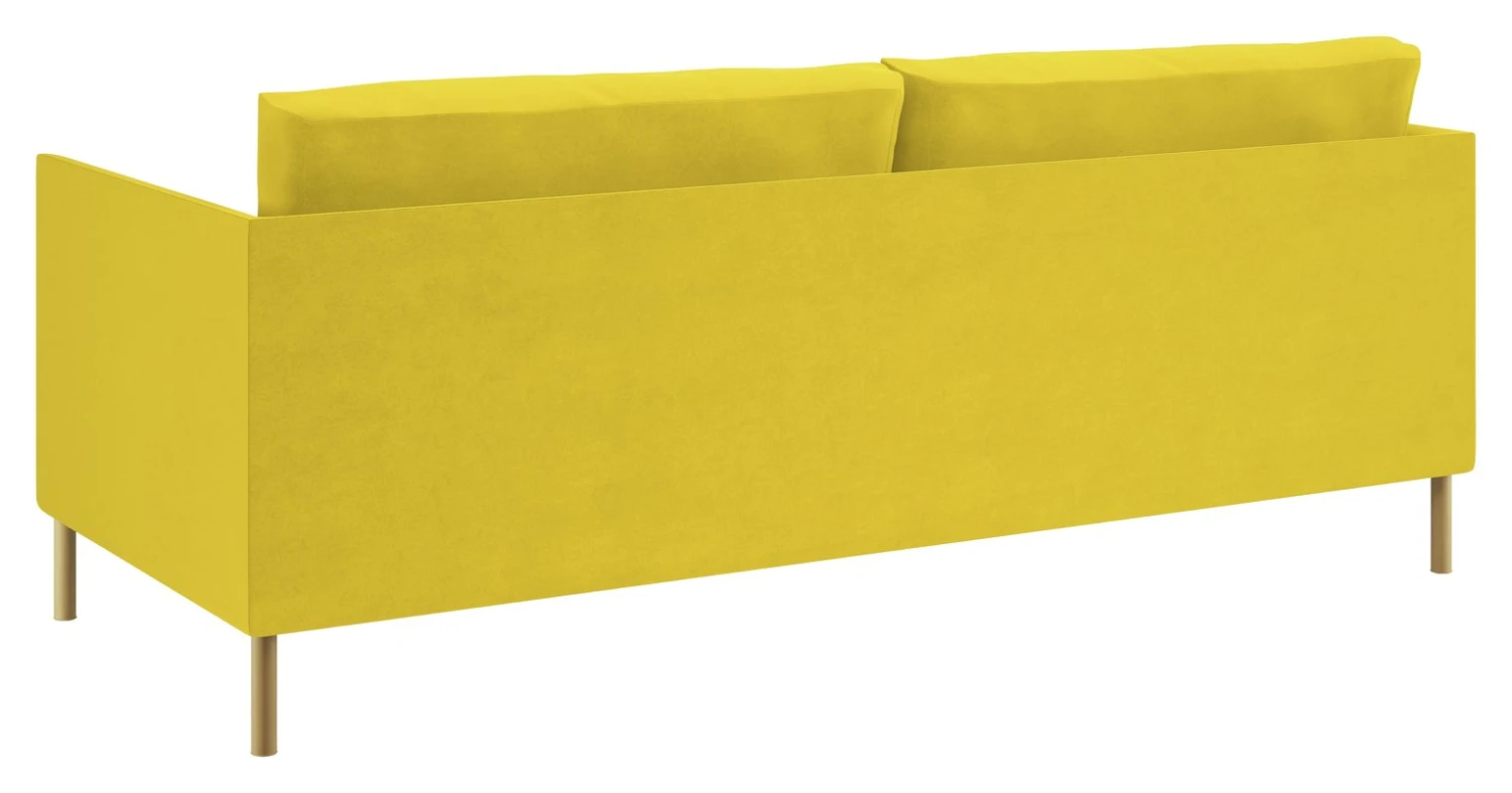 Habitat Hyde Velvet 3 Seater Sofa - Yellow 5 Habitat Hyde Velvet 3 Seater Sofa - Yellow - Image 5