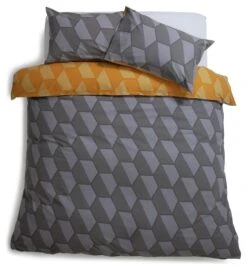 Habitat Industrial Geo Grey Reversible Bedding Set - Single -Habitat Store 9281318 R Z002A