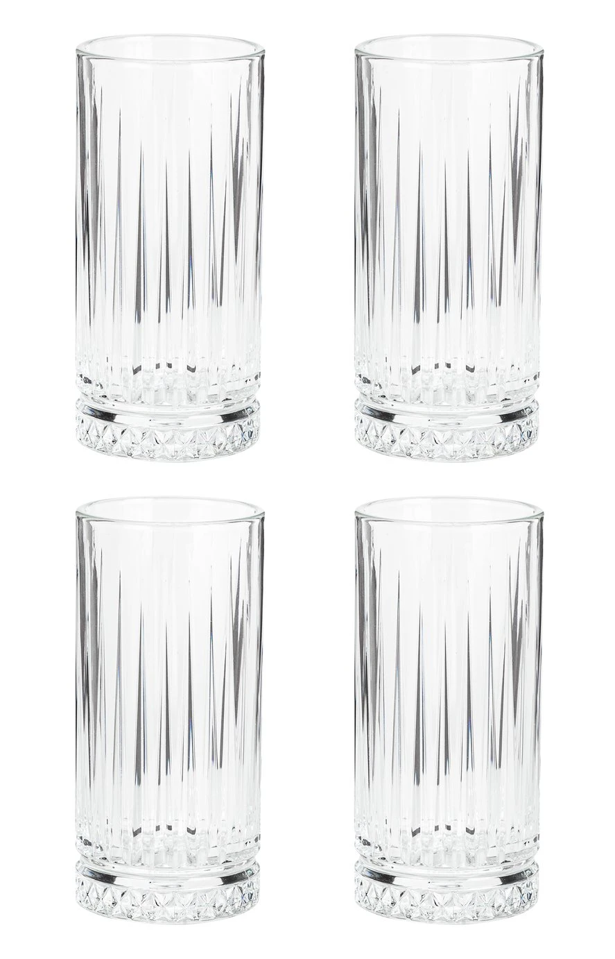 Habitat Pressed Set Of 4 Hi Ball Glasses 1 Habitat Pressed Set Of 4 Hi Ball Glasses