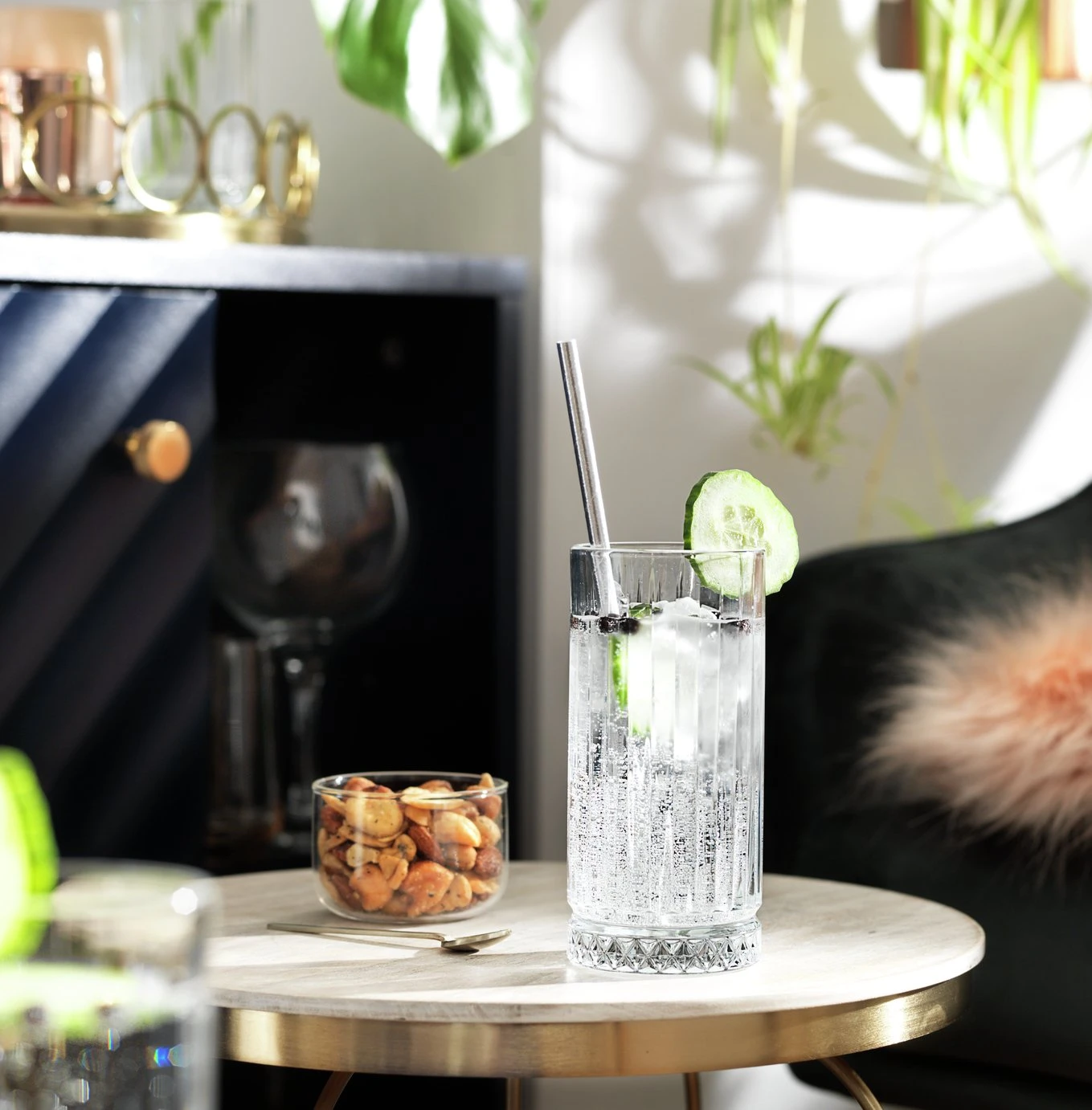 Habitat Pressed Set Of 4 Hi Ball Glasses 2 Habitat Pressed Set Of 4 Hi Ball Glasses - Image 2