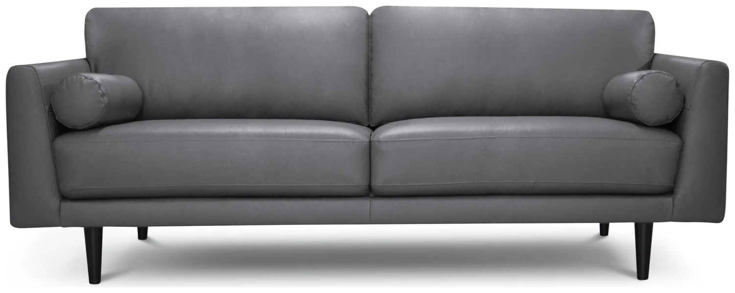 Habitat Jackson Leather 4 Seater Sofa - Grey 1 Habitat Jackson Leather 4 Seater Sofa - Grey