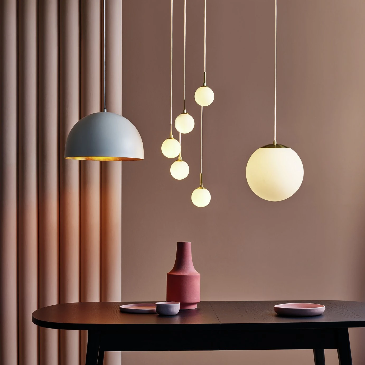 Habitat Boyd Glass & Metal Pendant Light - Brass 1 Habitat Boyd Glass & Metal Pendant Light - Brass