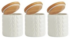 Habitat Set Of 3 Food Storage Heart Canisters -Habitat Store 9310519 R Z002A