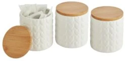 Habitat Set Of 3 Food Storage Heart Canisters -Habitat Store 9310519 R Z004A