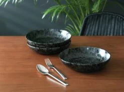 Habitat Preto 4 Piece Stoneware Pasta Bowls - Black 9 Habitat Preto 4 Piece Stoneware Pasta Bowls - Black -Habitat Store 9310791 R Z002C