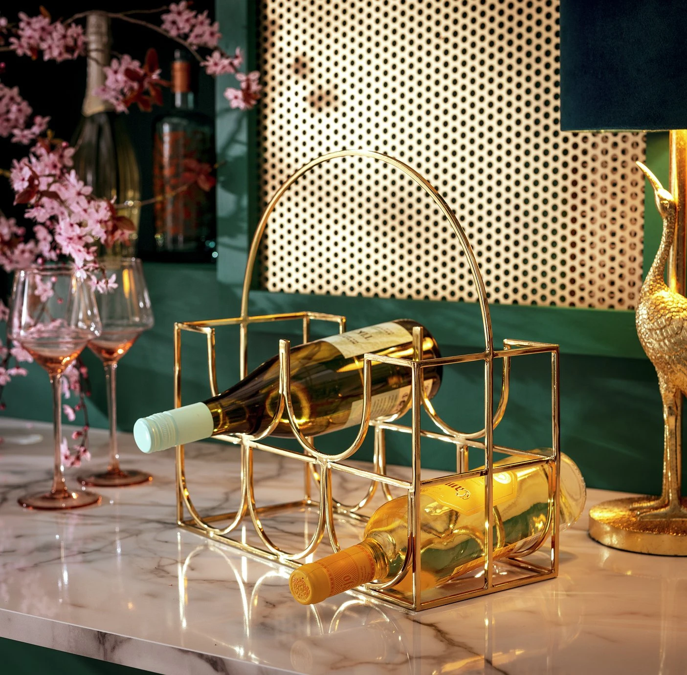 Habitat Japonica 5 Bottle Stainless Steel Wine Rack 2 Habitat Japonica 5 Bottle Stainless Steel Wine Rack - Image 2