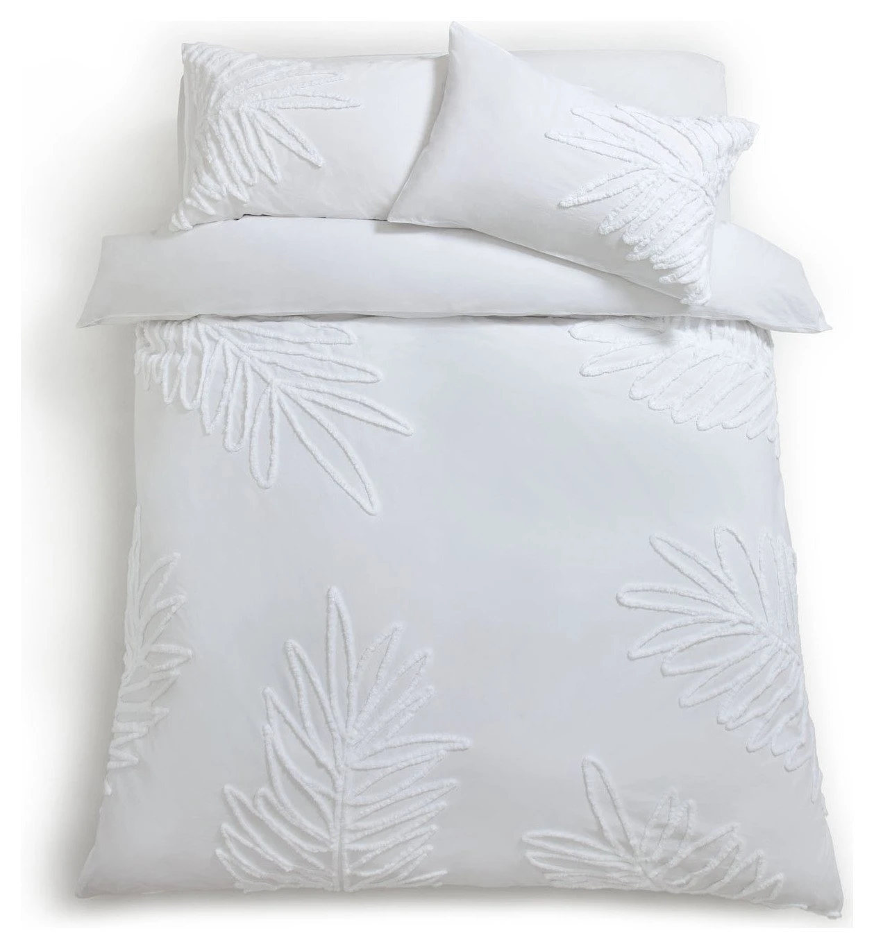 Habitat Cotton Tufted Leaf White Bedding Set - Double 2 Habitat Cotton Tufted Leaf White Bedding Set - Double - Image 2