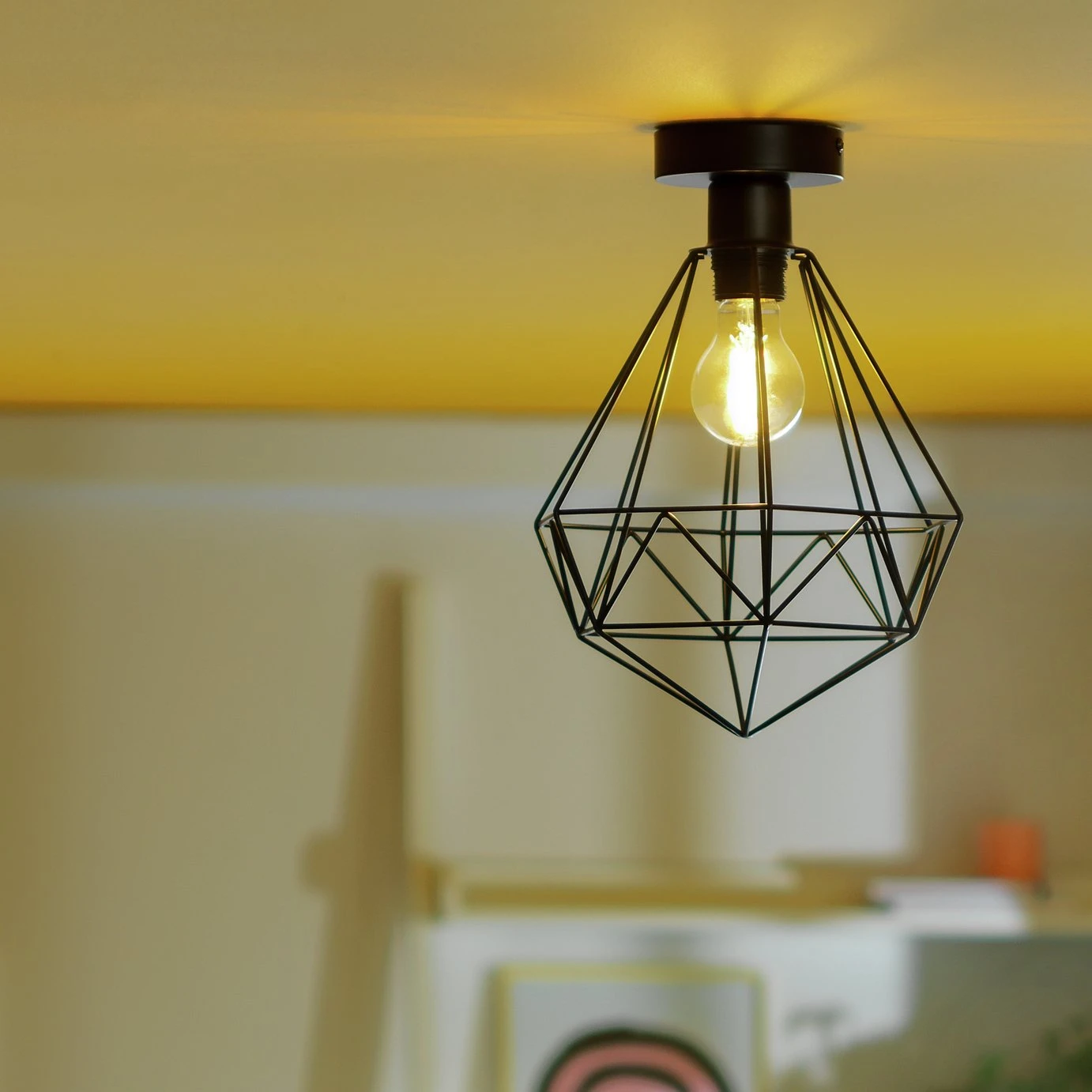 Habitat Kanso Flush To Ceiling Light - Matt Black 1 Habitat Kanso Flush To Ceiling Light - Matt Black