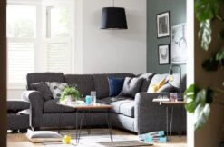 Habitat Lisbon Fabric Corner Sofa - Charcoal 11 Habitat Lisbon Fabric Corner Sofa - Charcoal -Habitat Store 9346583 R Z001C