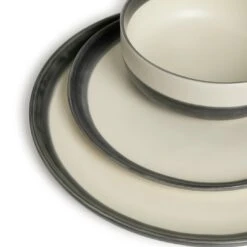 Habitat Stripe 12 Piece Stoneware Dinner Set - Multicoloured -Habitat Store 9360992 R Z005A