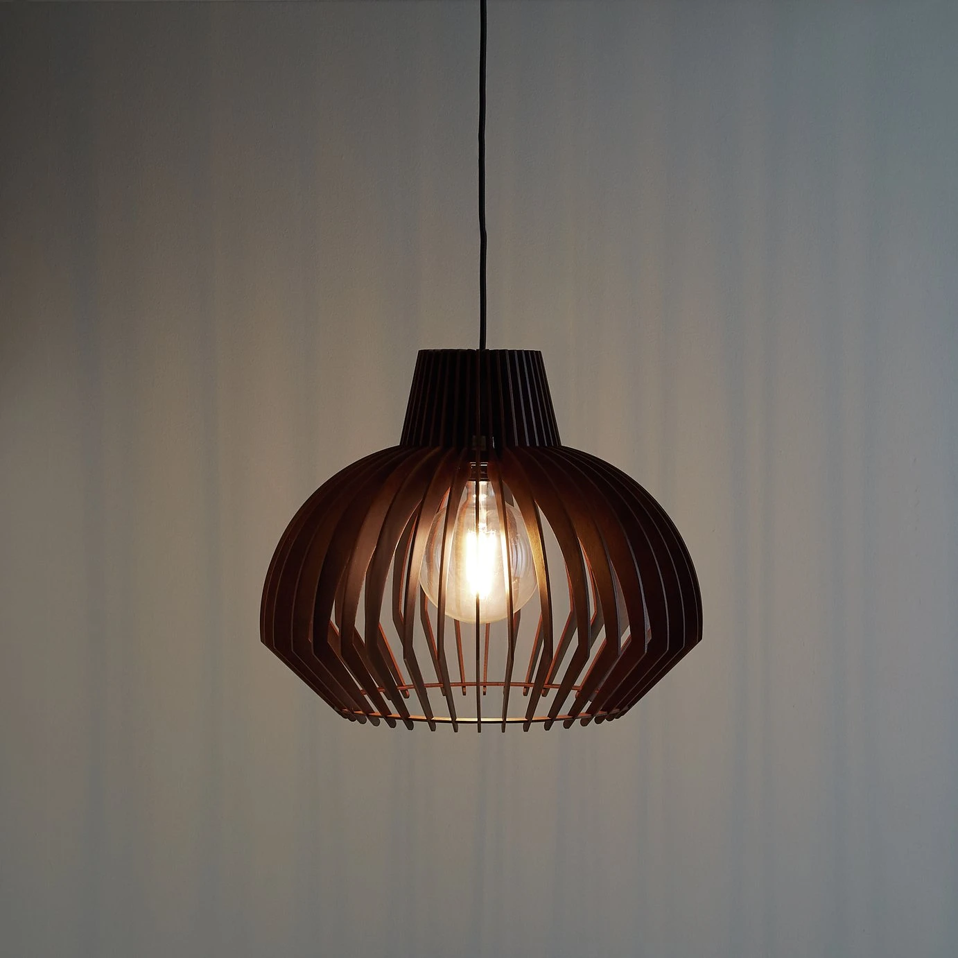 Habitat Achille Plywood Pendant Shade - Walnut 4 Habitat Achille Plywood Pendant Shade - Walnut - Image 4