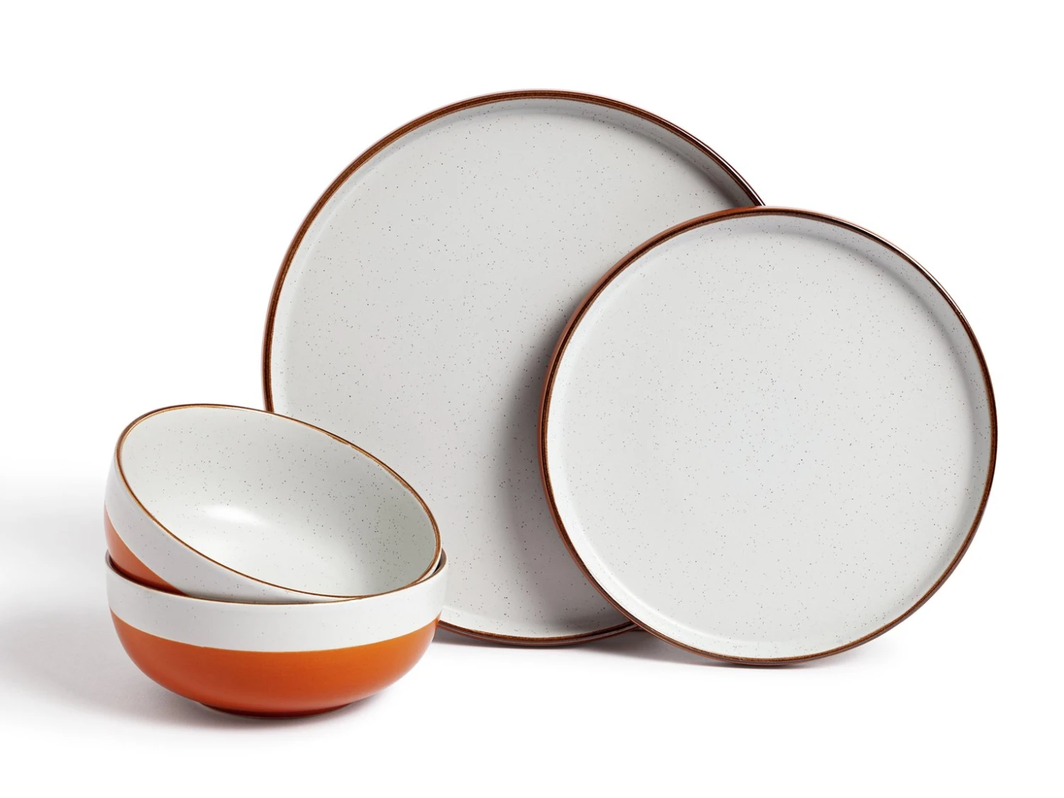 Habitat 12 Piece Stoneware Dinner Set - Rust Speckle 1 Habitat 12 Piece Stoneware Dinner Set - Rust Speckle