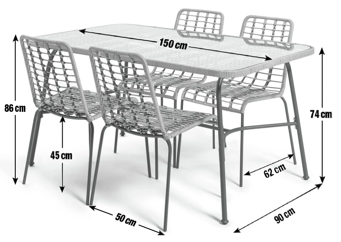 Habitat 4 Seater Bamboo Patio Set 3 Habitat 4 Seater Bamboo Patio Set - Image 3