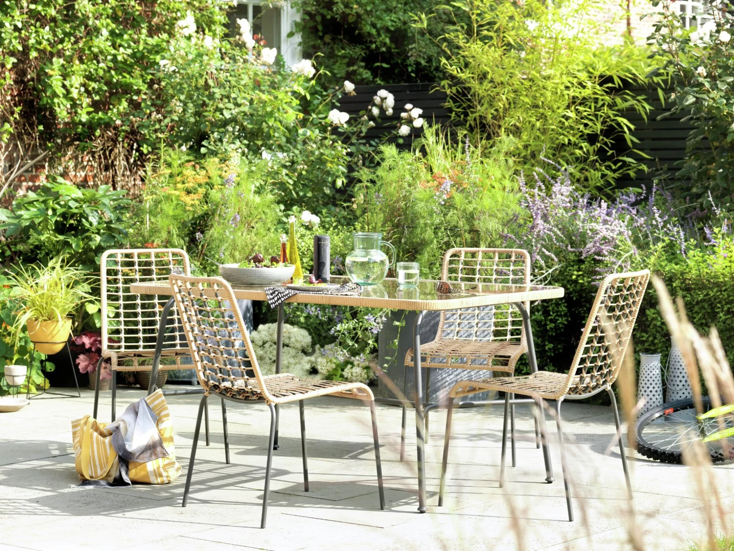 Habitat 4 Seater Bamboo Patio Set 2 Habitat 4 Seater Bamboo Patio Set - Image 2