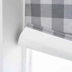 Habitat Block Check Blackout Roller Blind - 3ft - Grey -Habitat Store 9372746 R Z003C