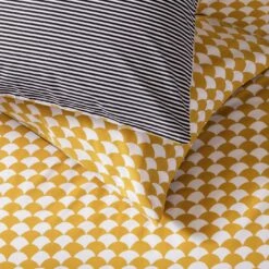 Habitat Cotton Scallop Yellow Reversible Bedding Set -Double -Habitat Store 9377428 R Z003A