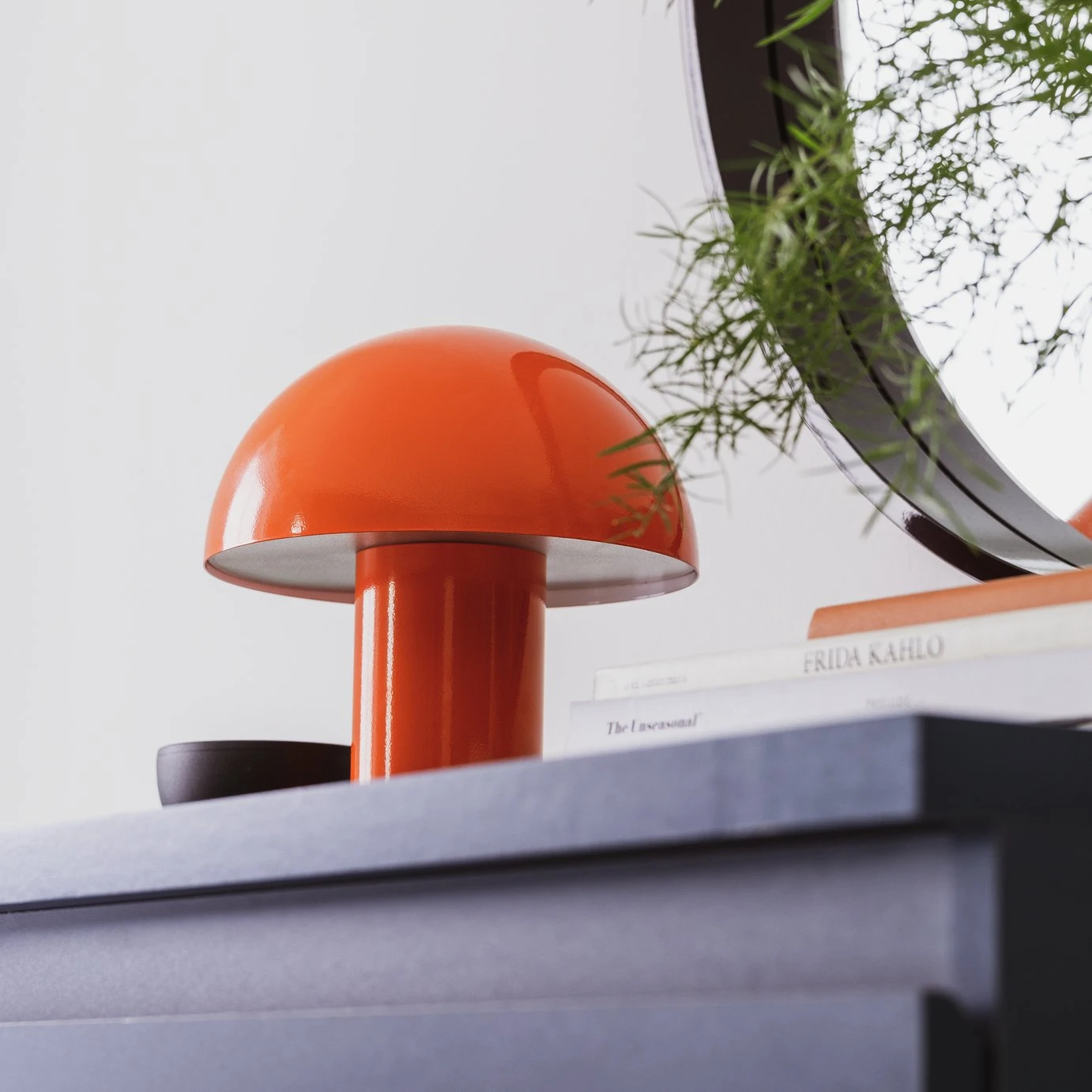 Habitat Ngami Mushroom Aluminium LED Touch Table Lamp-Orange 1 Habitat Ngami Mushroom Aluminium LED Touch Table Lamp-Orange