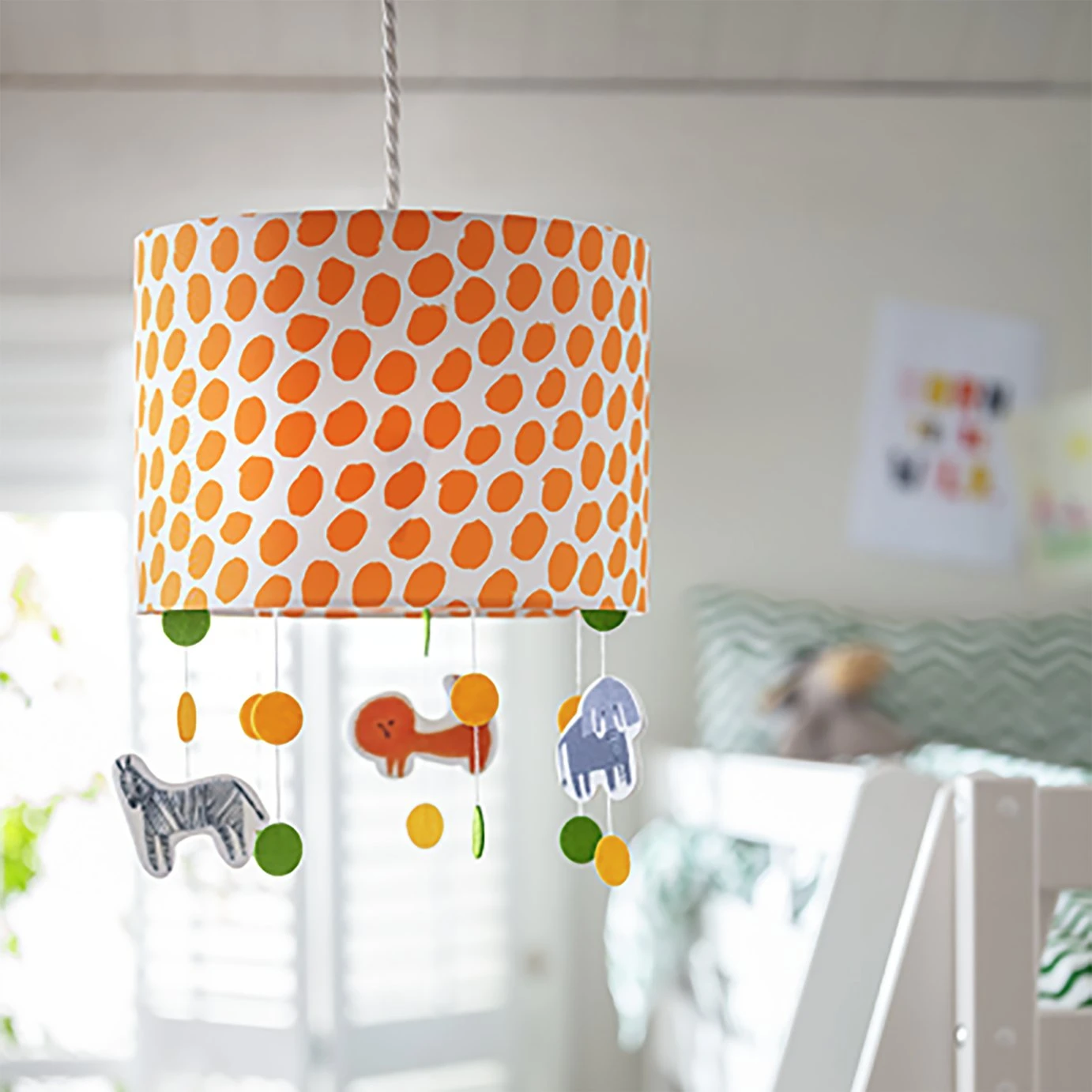 Habitat Kids Drum Dash Print & Hanging Animal Ceiling Shade 1 Habitat Kids Drum Dash Print & Hanging Animal Ceiling Shade