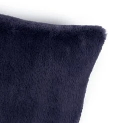 Habitat Plain Faux Fur Cushion - Navy - 43x43cm -Habitat Store 9393804 R Z005A