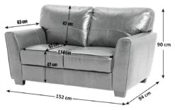 Habitat Milford Leather 2 Seater Sofa - Black -Habitat Store 9398335 R E001