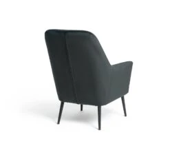 Habitat Celine Velvet Wingback Chair With Footstool-Charcoal -Habitat Store 9401019 R Z003A