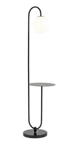 Habitat Sagara Opal Shelf Floor Lamp - Black -Habitat Store 9401318 R Z008A