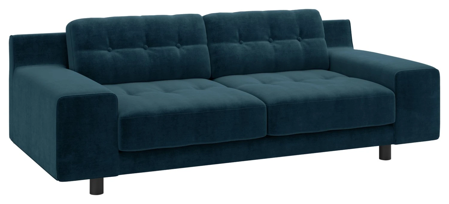 Habitat Hendricks Velvet 3 Seater Sofa - Ink Blue 7 Habitat Hendricks Velvet 3 Seater Sofa - Ink Blue - Image 7
