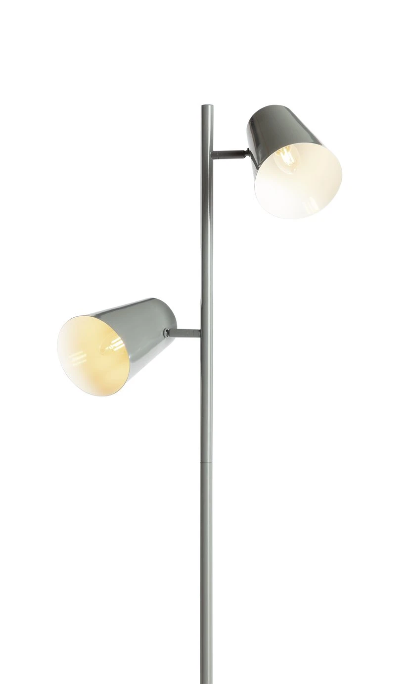 Habitat Iras Double Head Floor Lamp - Grey 8 Habitat Iras Double Head Floor Lamp - Grey - Image 8